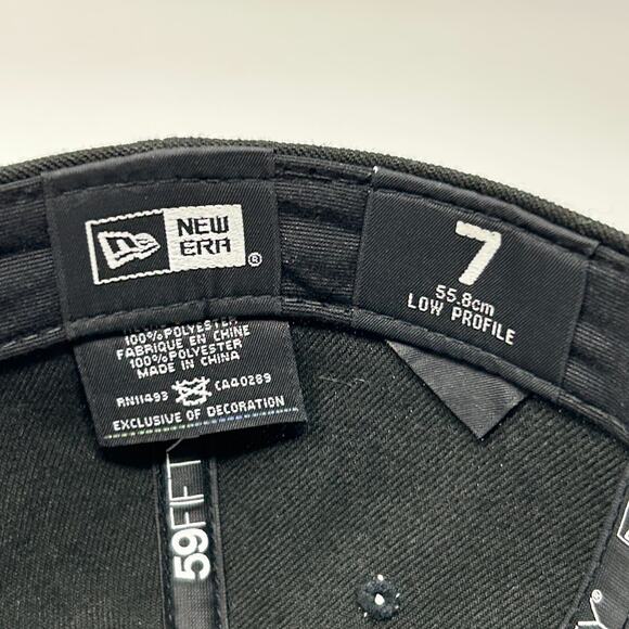 Colorado Rockies Hat Baseball Cap Fitted 7 Black New Era 59Fifty 6 Panel MLB - Picture 8 of 9
